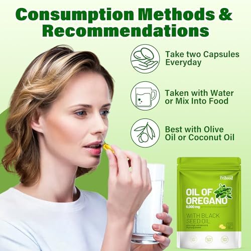 Suplemento Trihood de Aceite de Orégano y Aceite de Semilla Negra en Softgels 300, Mezcla de Carvacrol y Timoquinona, Apoya el Sistema Inmunológico, - imagen 5