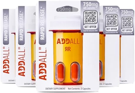 Suplemento Addall Rapid Release (Paquete de 5) - Alternativa Efectiva para el Cerebro, Pastillas Nootrópicas y Energéticas | Sin Caída | Fórmula - imagen 1