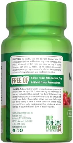 Melatonina Nature's Truth 12 mg | 150 Tabletas | Disolución Rápida | Sabor Natural a Baya | Suplemento Vegano, Sin OGM y Sin Gluten para Adultos - imagen 7