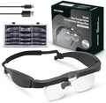 Lentes de Aumento YOCTOSUN con Luz, Lentes de Cabeza Recargables con 3 LED y Lentes Desmontables 1.5X, 2.5X, 3.5X, 5X para Manualidades y Joyería - imagen 1