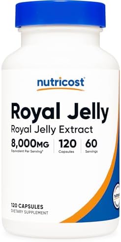 Nutricost Jalea Real 120 Cápsulas - Extracto de Jalea Real, Sin OGM, Sin Gluten, 60 Porciones - imagen 1
