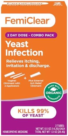 FemiClear Ungüento para Hongos e Irritación, Dosis de 2 Días, Ingredientes Naturales y Orgánicos, Alivio para Síntomas Moderados a Intensos - imagen 1