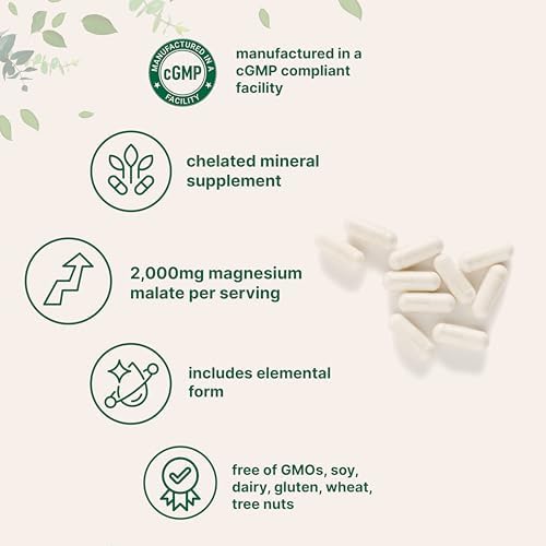 Malato de Magnesio 2,000mg, 240 Cápsulas | Suplemento de Magnesio con Forma Elemental | Minerales Quelados | Sin OGM, Libre de Gluten - imagen 3