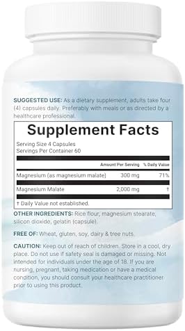 Malato de Magnesio 2,000mg, 240 Cápsulas | Suplemento de Magnesio con Forma Elemental | Minerales Quelados | Sin OGM, Libre de Gluten - imagen 6