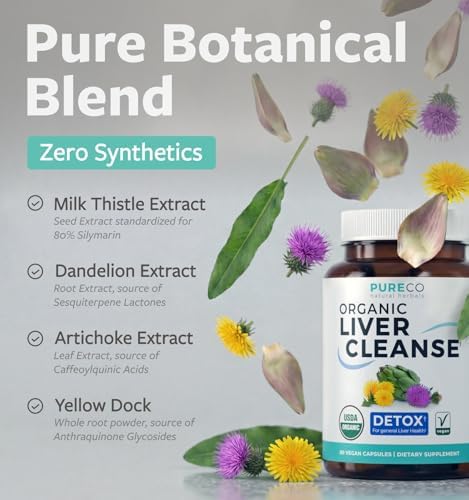 Leche de Cardo Mariano Orgánica USDA y Raíz de Diente de León - Fórmula Detox para el Hígado con Extracto de Alcachofa - Vegana, No OGM y Verificada - imagen 3