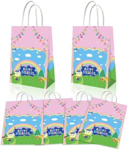 Decoraciones de Cumpleaños YOOUUQIAN 20PCS de Cerdito de Caricatura, Bolsas de Regalo Rosadas para Fiesta de Anime para Niños y Niñas - imagen 1