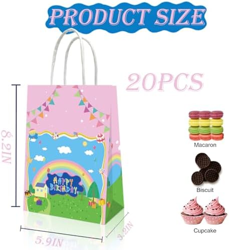 Decoraciones de Cumpleaños YOOUUQIAN 20PCS de Cerdito de Caricatura, Bolsas de Regalo Rosadas para Fiesta de Anime para Niños y Niñas - imagen 4