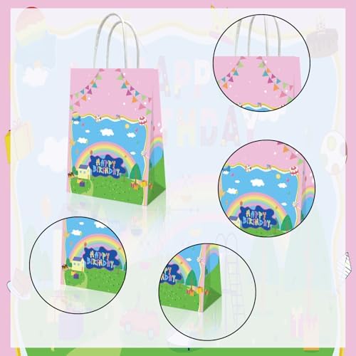 Decoraciones de Cumpleaños YOOUUQIAN 20PCS de Cerdito de Caricatura, Bolsas de Regalo Rosadas para Fiesta de Anime para Niños y Niñas - imagen 5