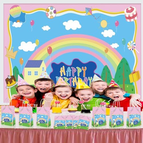 Decoraciones de Cumpleaños YOOUUQIAN 20PCS de Cerdito de Caricatura, Bolsas de Regalo Rosadas para Fiesta de Anime para Niños y Niñas - imagen 6