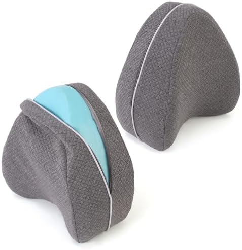 Funda de Almohada con Cremallera Invisible Compatible con Almohada de Rodilla Contour Legacy, Antipilling y Lavable, 2 Piezas (Gris) - imagen 1