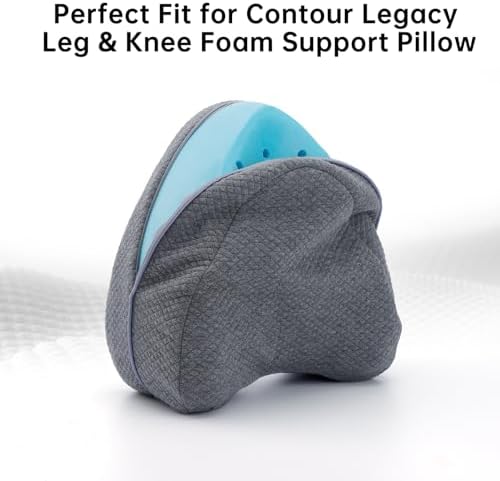 Funda de Almohada con Cremallera Invisible Compatible con Almohada de Rodilla Contour Legacy, Antipilling y Lavable, 2 Piezas (Gris) - imagen 4