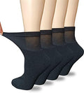 Calcetas VEIGIKE para Mujer, Extra Anchas, Confortables y Sueltas, 4 Paquetes, Talla 9-11, Negros, Antibacteriales y para Pies Diabéticos - imagen 1