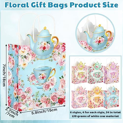 Bolsitas de Favor para Fiesta de Té Lincia 24 Piezas con Diseño de Taza y Tetera, Decoraciones Florales para Bautizos, Cumpleaños y Bodas - imagen 2