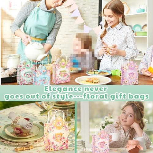 Bolsitas de Favor para Fiesta de Té Lincia 24 Piezas con Diseño de Taza y Tetera, Decoraciones Florales para Bautizos, Cumpleaños y Bodas - imagen 6