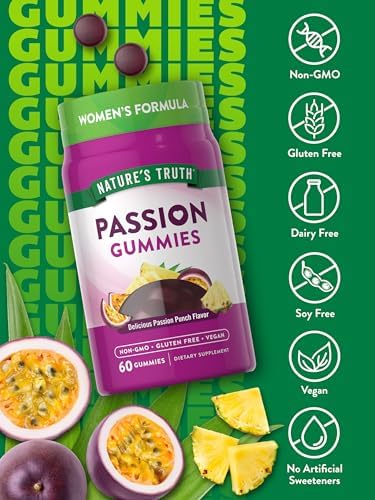 Gomitas Nature's Truth Passion | Hierba de Cabra Apasionada con Maca para Mujeres | 60 Unidades | Sabor Passion Punch | Veganas, Sin OGM y Sin Gluten - imagen 3