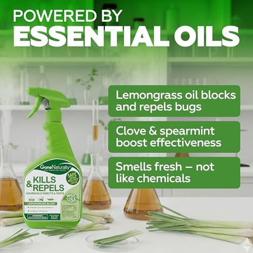 Spray de Aceite de Hierba Limón para Insectos – Repelente y Spray para el Hogar – Mata y Repele Hormigas, Cucarachas, Arañas, Moscas, Mosquitos y Más - imagen 6
