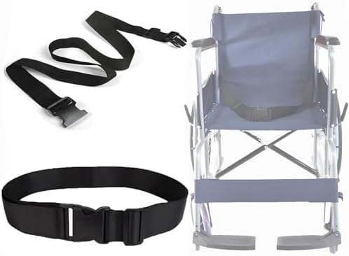 Cinturón de Seguridad para Silla de Ruedas GFertre, Ajustable de 31-86 y 2 de Ancho - Negro Antideslizante y Anticaída, Extra Largo para Personas - imagen 1