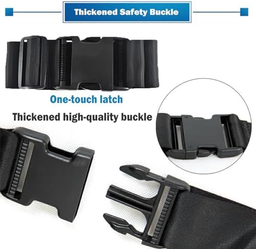 Cinturón de Seguridad para Silla de Ruedas GFertre, Ajustable de 31-86 y 2 de Ancho - Negro Antideslizante y Anticaída, Extra Largo para Personas - imagen 5