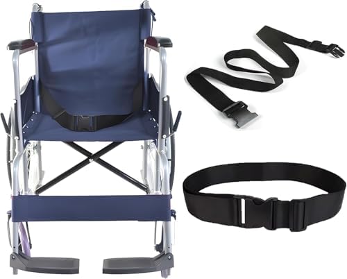 Cinturón de Seguridad para Silla de Ruedas GFertre, Ajustable de 31-86 y 2 de Ancho - Negro Antideslizante y Anticaída, Extra Largo para Personas - imagen 8