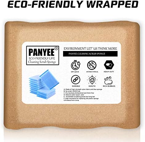 Paquete de 12 Esponjas de Nylon para Limpiar, Duraderas y Reutilizables, Almohadillas de Limpieza Multiusos para Cocina y Baño - imagen 7