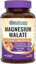 Surebounty Malato de Magnesio, 230mg de Magnesio Elemental por Porción, Totalmente Quelado, Máxima Absorción y Biodisponibilidad, No GMO, Energía, - imagen 1
