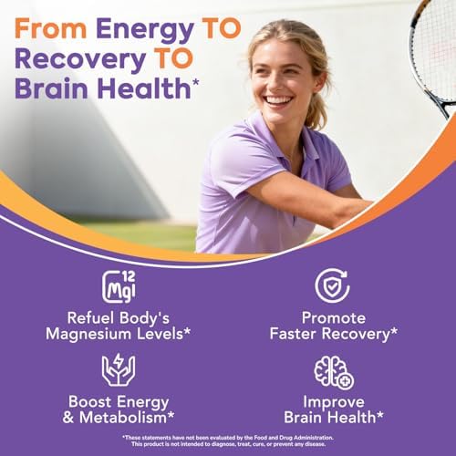 Surebounty Malato de Magnesio, 230mg de Magnesio Elemental por Porción, Totalmente Quelado, Máxima Absorción y Biodisponibilidad, No GMO, Energía, - imagen 4