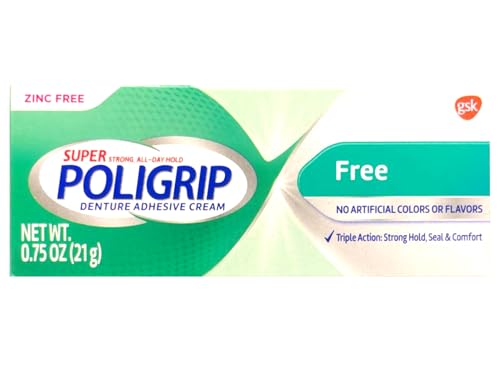 Crema Adhesiva para Dentaduras Poligrip (Paquete de 5) - Fijación Fuerte Todo el Día, Sin Zinc, Sin Saborizantes ni Colorantes Artificiales - 0.75 Oz - imagen 1