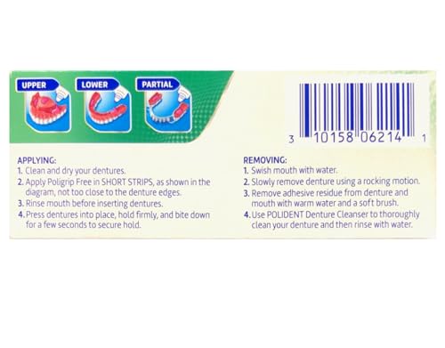 Crema Adhesiva para Dentaduras Poligrip (Paquete de 5) - Fijación Fuerte Todo el Día, Sin Zinc, Sin Saborizantes ni Colorantes Artificiales - 0.75 Oz - imagen 3
