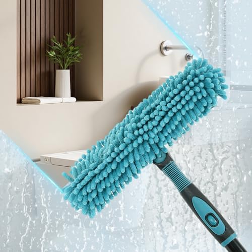 Herramienta de limpieza de ventanas Buysenton 2 en 1 con extensión de 62, cabezal rotatable y flexible, kit de limpieza para vidrio de auto, ducha y - imagen 6