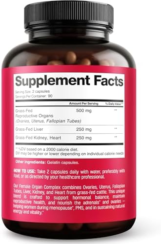 Suplemento de Órganos de Res Next Form para Mujeres 6 en 1 - Equilibrio Hormonal y Energía - 100% Alimentado con Pasto - 180 Cápsulas - imagen 8