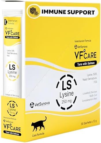 Suplemento en Pasta VFcare L-Lisina para Gatos 250mg Sabor Atún con Salmón, Apoya Inmunidad, Recuperación del Estrés y Digestión, 30 Sobres - imagen 1