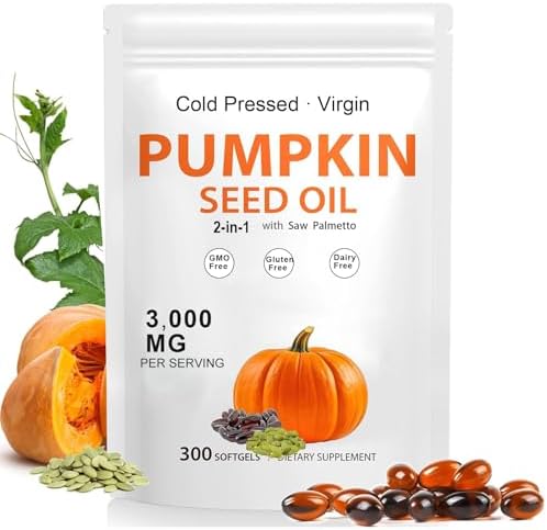Cápsulas de Aceite de Semilla de Calabaza con Saw Palmetto, Prensado en Frío, Ácidos Grasos Esenciales para la Salud de la Vejiga y Próstata, 300 - imagen 1