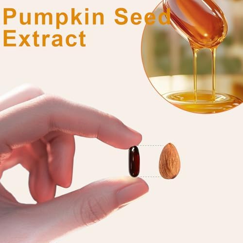 Cápsulas de Aceite de Semilla de Calabaza con Saw Palmetto, Prensado en Frío, Ácidos Grasos Esenciales para la Salud de la Vejiga y Próstata, 300 - imagen 6