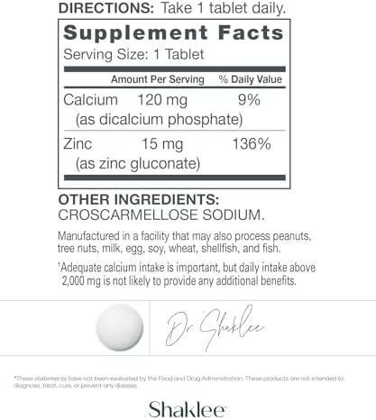 Shaklee - Complejo de Zinc - Aumenta la Actividad Enzimática y Síntesis de Proteínas - 120 Tabletas - imagen 3