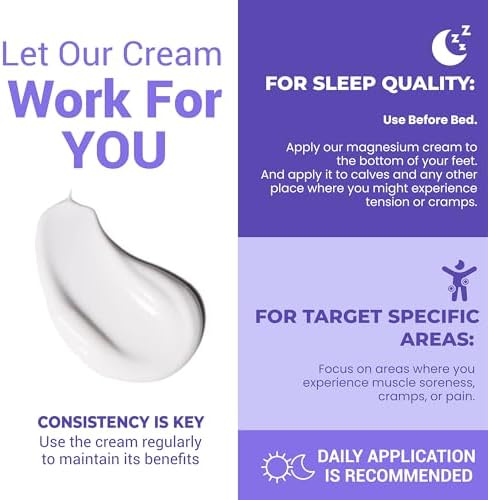 Crema de Magnesio para Dormir y Alivio Muscular: Loción Calmante Nocturna de Relajación Profunda - Cuidado para Piernas y Articulaciones con - imagen 7