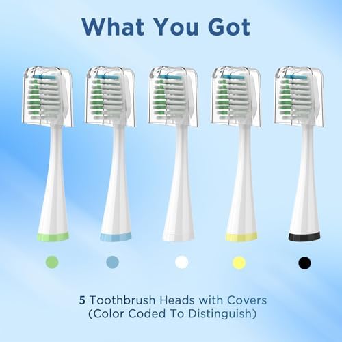 Cabezas de cepillo de repuesto para cepillo de dientes eléctrico Sonic Smile Bright Platinum, cerdas suaves, paquete de 5, con cubiertas - imagen 6