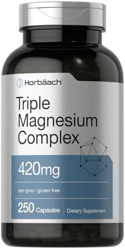 Horbäach Complejo Triple de Magnesio | 420 mg | 250 Cápsulas | Fórmula Sin OGM y Sin Gluten | Suplemento Dietético de Óxido, Citrato y Aspartato de - imagen 1