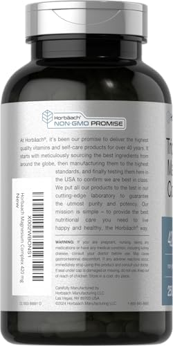 Horbäach Complejo Triple de Magnesio | 420 mg | 250 Cápsulas | Fórmula Sin OGM y Sin Gluten | Suplemento Dietético de Óxido, Citrato y Aspartato de - imagen 3