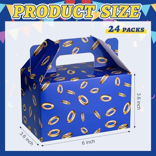 Cajas de Fiesta HIYZI de 24 Piezas, Erizo Azul, Bolsas de Regalo de Papel para Cumpleaños de Niños y Niñas, Decoraciones y Sorpresas - imagen 2