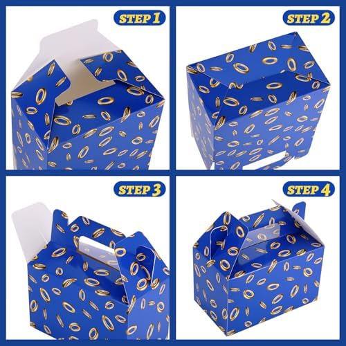 Cajas de Fiesta HIYZI de 24 Piezas, Erizo Azul, Bolsas de Regalo de Papel para Cumpleaños de Niños y Niñas, Decoraciones y Sorpresas - imagen 6