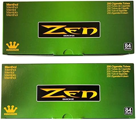 Tubo de Cigarrillos Zen Menthol King Size – Paquete de 2, Total de 400 Tubos - imagen 1