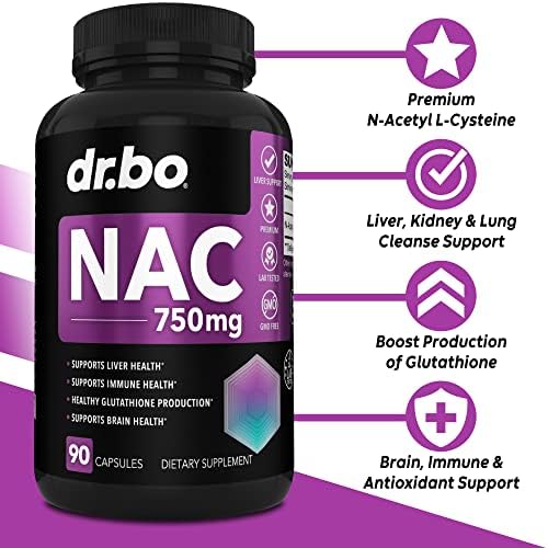 Suplemento NAC N-Acetil Cisteína en Cápsulas de 750mg - Vitamina Pura para Apoyo Diario del Hígado, Limpieza Pulmonar, Desintoxicación Renal y Salud - imagen 2