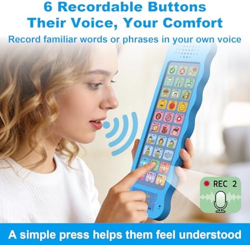 Dispositivo Calsonix AAC para Autismo, Ayuda de Comunicación para Niños y Adultos No Verbales, 23 Botones Preprogramados + 6 Grabables, Íconos a - imagen 4