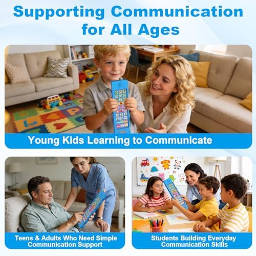 Dispositivo Calsonix AAC para Autismo, Ayuda de Comunicación para Niños y Adultos No Verbales, 23 Botones Preprogramados + 6 Grabables, Íconos a - imagen 6
