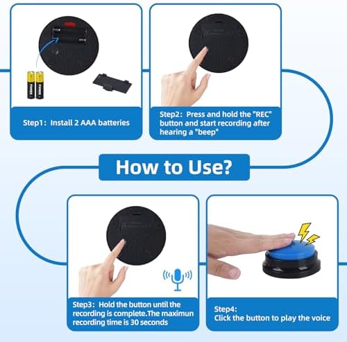 Paquete de 4 Dispositivos de Comunicación AAC Portátiles para Personas con Autismo, Botones de Grabación de Voz para Niños No Verbales, Ideal para - imagen 2
