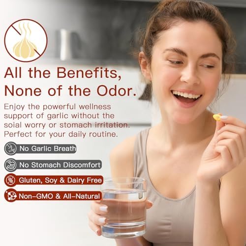 Extracto de Ajo Envejecido - 300 Cápsulas de Ajo Orgánico Sin Olor para el Corazón y el Sistema Inmunológico - Suplemento Vegetariano, No - imagen 4