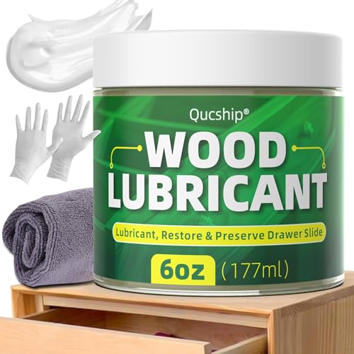 Lubricante y Cera de Madera Qucship 6oz - Para Bisagras y Cajones, Restaura y Mantiene Deslizamientos de Madera, Cera en Pasta para Madera - imagen 1