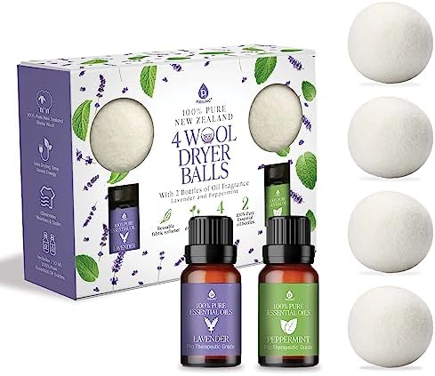Pelotas de Secado de Lana Pursonic 4-Pack con Aroma de Lavanda y Menta - Bolas Suavizantes Reutilizables de Lana de Nueva Zelanda - 2.75 de Diámetro - imagen 1