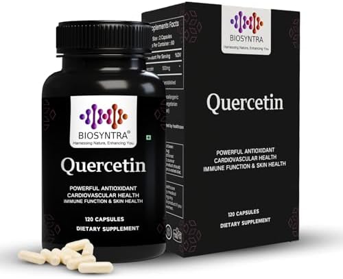 Biosyntra Quercetina Pura 500mg - Cápsulas de Quercetina para Soporte Inmunológico y Protección Celular - Sin Gluten, No Transgénico, 120 Cápsulas - imagen 1