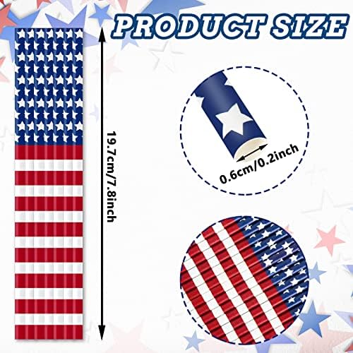 Popotes Desechables Patrióticos AnyDesign 200 Pcs con Diseño de Bandera Americana para el 250 Aniversario - Ideal para el 4 de Julio y Fiestas - imagen 2
